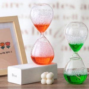 Sablier décoratif avec liquide en mouvement, objet tendance