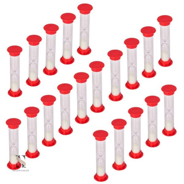 lot-sablier-1-minute-1 Sablier 1 Minute en verre pour un compte à rebours précis