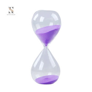 Sablier 1 heure en verre, outil de mesure du temps élégant