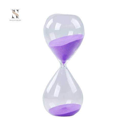 sablier-1-heure-1 Sablier 1 heure en verre, outil de mesure du temps élégant