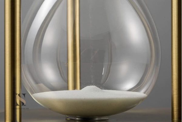Chronomètre visuel : sablier 15 minutes en verre