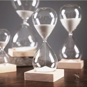 Sablier 5 minutes en bois naturel pour décoration intérieure