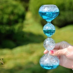 Sablier en verre avec liquide coloré, outil de mesure du temps