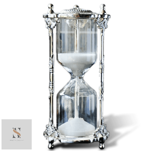 sablier-ancien-de-collection-1 Sablier ancien de collection en verre et métal