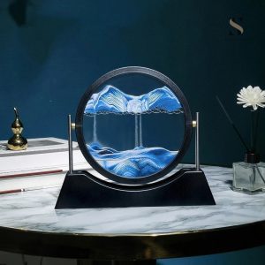 Sablier décoratif, jeu de sable coloré dans un cadre élégant
