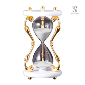 Sablier blanc décoratif en verre pour le temps de mesure