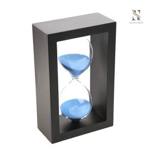 Sablier bleu avec cadre élégant