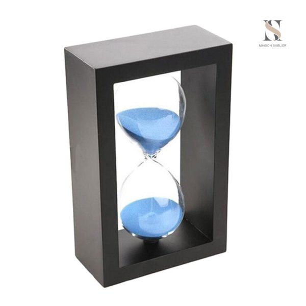 Sablier bleu avec cadre élégant