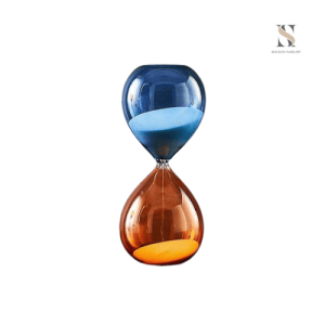 Sablier en verre bleu, décoration élégante pour votre intérieur
