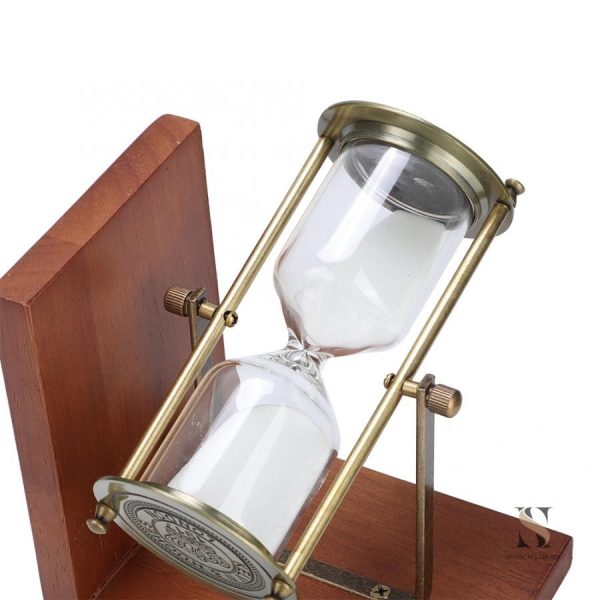 Sablier ancien en bois, accessoire unique
