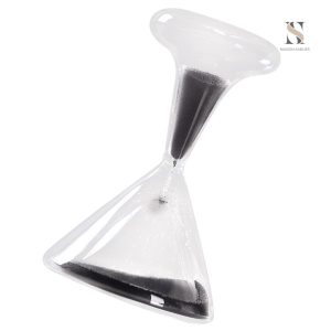 Sablier d'une minute en verre et sable