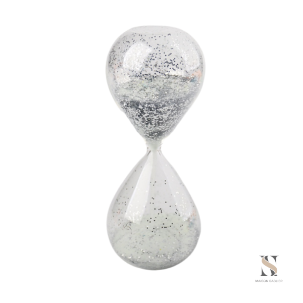 Sablier déco paillettes, accessoire de décoration élégant