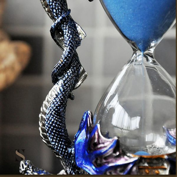 Accessoire de décoration : sablier avec thème dragon
