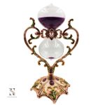 Sablier grand format décoratif en verre et sable