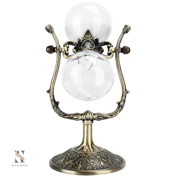 Sablier imposant en verre, accessoire décoratif unique