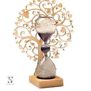 Sablier liquide apaisant en verre coloré