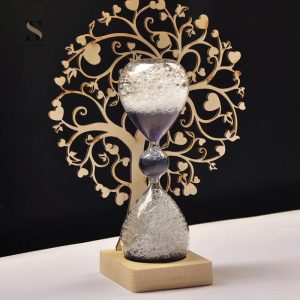 Sablier apaisant avec liquide en mouvement