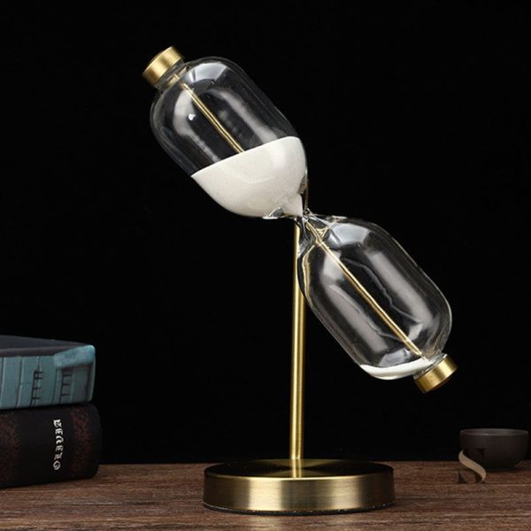 Sablier en verre, effet sablonneux, ambiance maritime