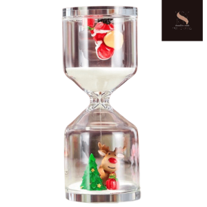 Sablier Neige élégant, accessoire de décoration en verre
