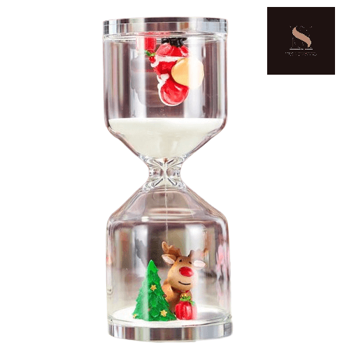 sablier-neige-1-1 Sablier Neige élégant, accessoire de décoration en verre