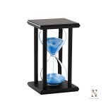 Sablier Noir élégant en verre et sable
