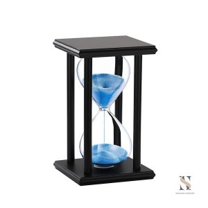 Sablier Noir élégant en verre et sable