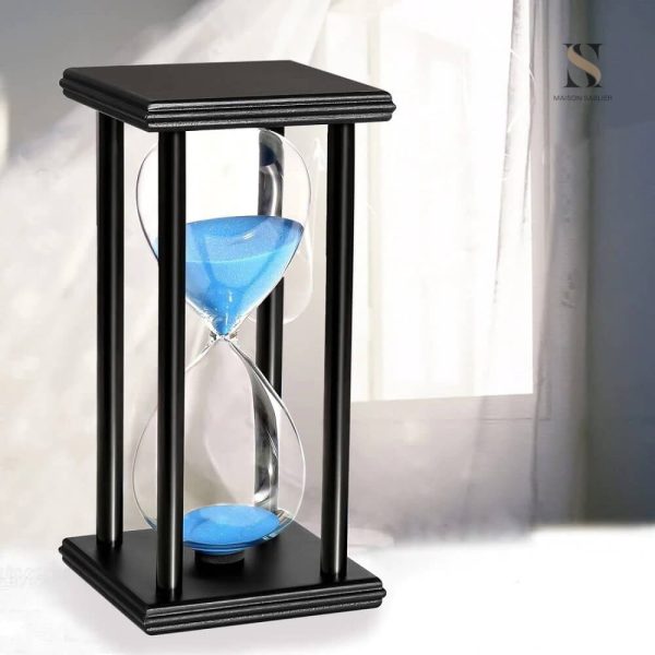 Sablier contemporain en noir pour le chronométrage