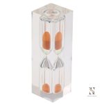 Sablier Orange moderne en verre et sable