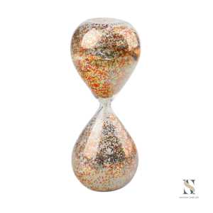 Sablier Paillettes Dorées élégant et décoratif