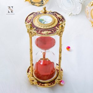 Sablier décoratif rouge, accessoire de bureau moderne