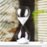 Sablier décoratif au sable blanc, élégant et minimaliste
