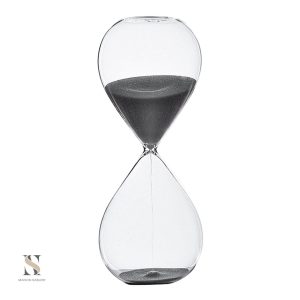Sablier noir élégant en sable noir pour décoration intérieure