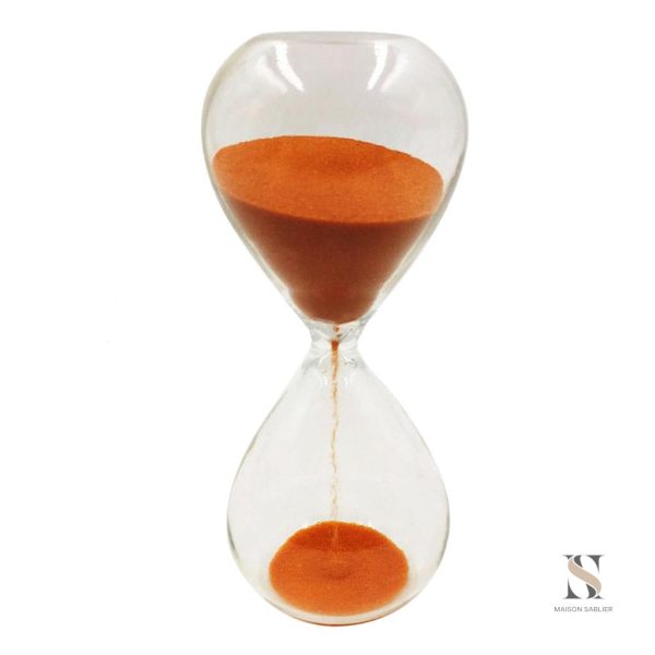 sablier-sable-orange-1 Sablier Orange décoratif en verre pour une ambiance chaleureuse