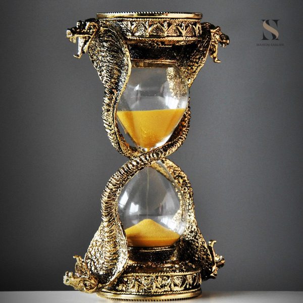 Sablier serpent en verre, design original et moderne
