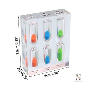 Sablier Trois Temps en verre coloré pour mesurer le temps