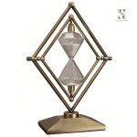 Sablier en verre et métal, accessoire de décoration moderne
