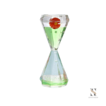 Sablier vert décoratif en verre et sable pour chronométrage