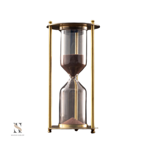 Sablier vintage en verre et bois