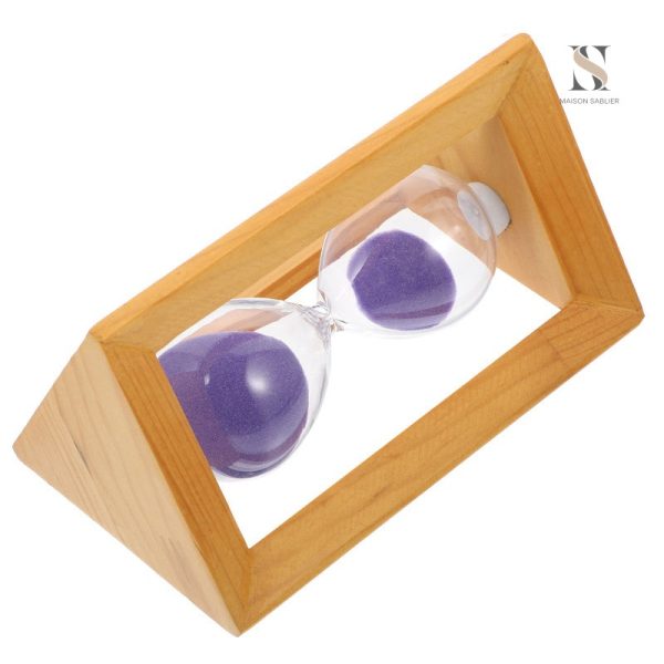 Sablier en verre violet, accessoire de décoration tendance