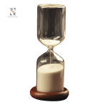 Vieux Sablier en verre avec sable fin